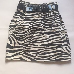 Zebra print mini skirt